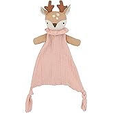 MON AMI Fawn Security Blankie for Babies | 10-Inch Cotton Lovey Blanket | Knotted Plush Animal Security Blanket | Perfect Newborn Essential for Birthdays & Baby Showers