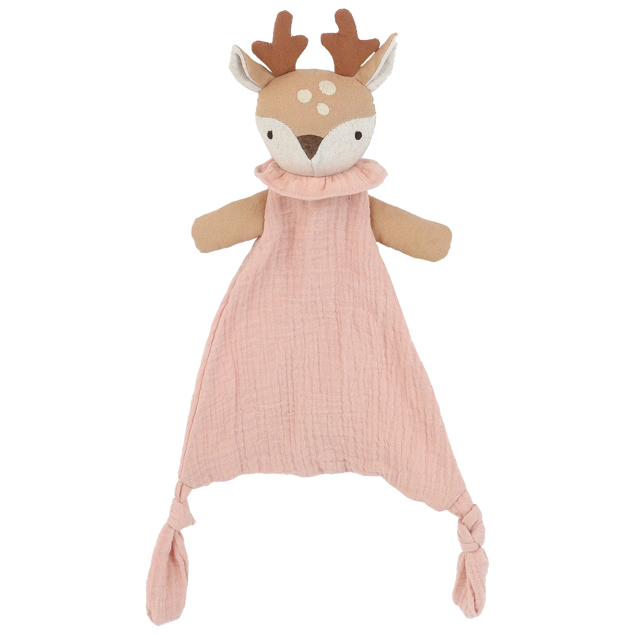 MON AMI Fawn Muslin Baby Blanket 10"/25.5cms | Soft Cotton Security Blanket for Newborn, Infant & Toddler | Perfect for Playing & Snuggling