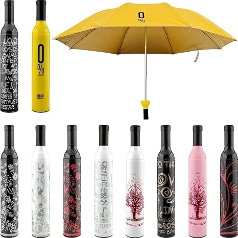 Newest Windproof Double Layer Umbrella with Bottle Cover Umbrella for UV Protection & Rain Outdoor Car Umbrella for Women & Men, Umbrella Big Size,Umbrella for Men Stylish (Multicolor)