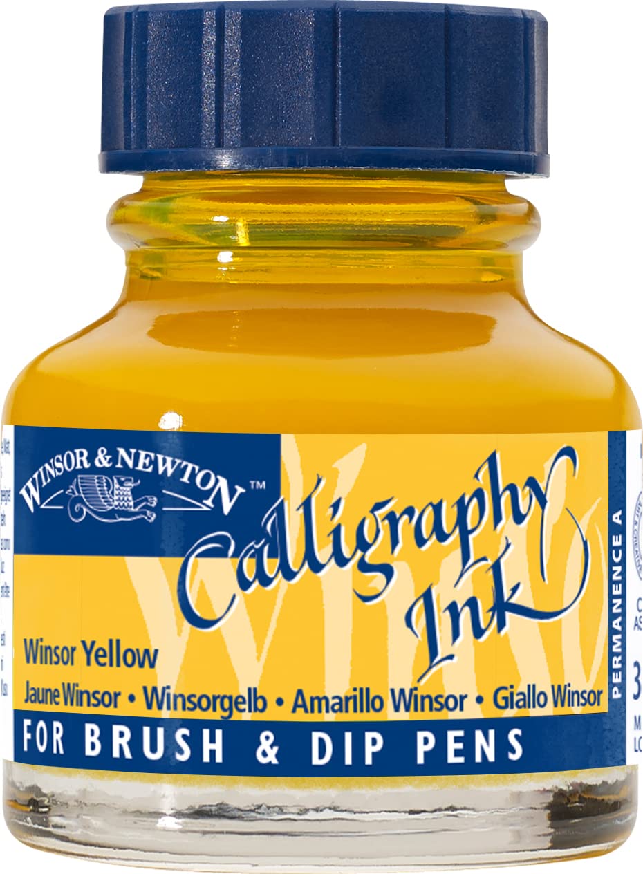 Winsor & Newton Calligraphy Ink Bottle, 30 ml - Winsor Yellow , 1111730 — image 1