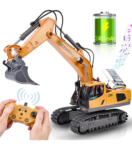 FANTASK Excavadora Infantil Con Almacén Y Bocina – Vehículo De Pedales Para Arena Y Nieve, Con Pala Móvil, Ruedas Robustas, Regalo Para Niños De 3 A 6 Años