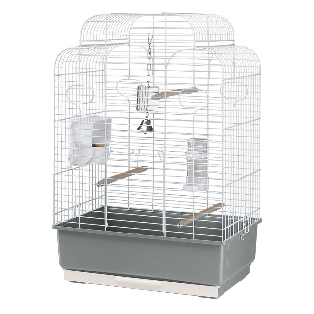 Ferplast Bird Cage Aviary Gala Large Cage for Birds, Parakeets, Parrotlets, Cockatiels, Parrots, Metal, Accessories Included Rotating Feeder Perches, 50 x 30 x h 75.5 cm