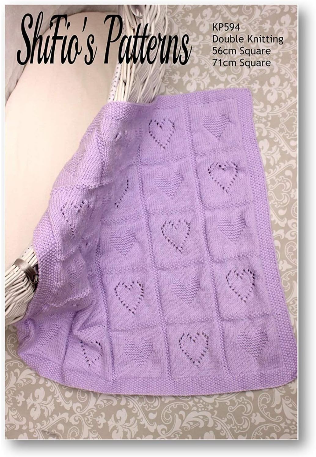 Knitting Pattern for Babies Heart Blanket 2 Heart Designs in Squares,Baby Afghan Blanket Pattern, Baby Knitting Pattern