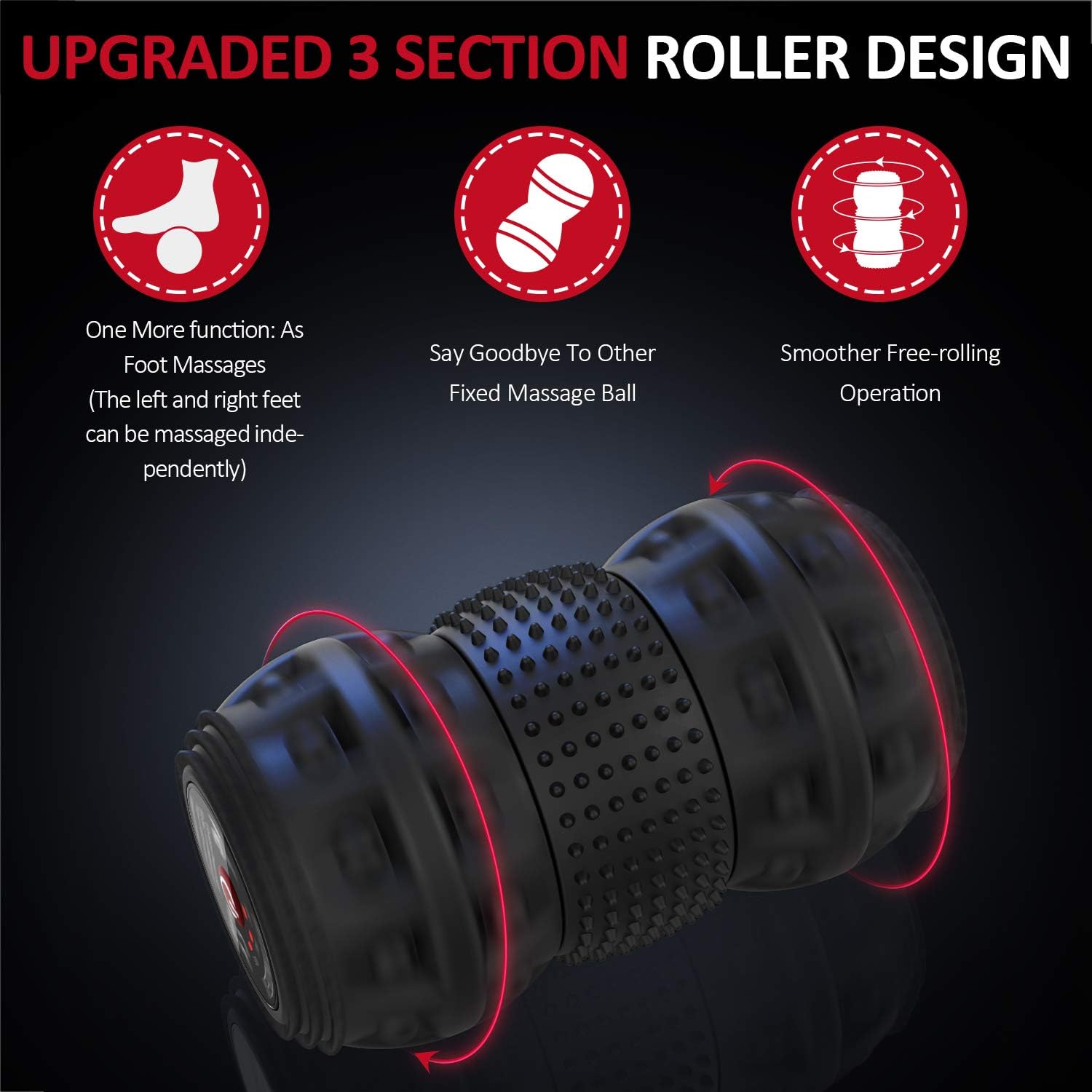 FITINDEX Electric Massage Ball, Vibrating Massage Ball 4-Speed Intensity for Deep Tissue Massage Therapy, Fitness Yoga Massage Roller Ball Rechargeable for Pain Relief Muscle Recovery: Health & Personal Care