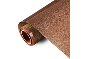 Viewmoi Glitter HTV Iron on Vinyl 10inch x 5feet Roll for Silhouette and Cricut Easy to Cut & Weed Heat Transfer Vinyl DIY Heat Press Design for T-Shirts (Brown)