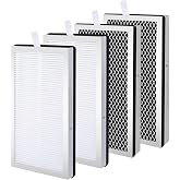 4 Pack Model 15 Replacement Filters Compatible with Air Puri-fier MA Series | H13 True and Activated Carbon, 3 in 1 with Pre-Filter