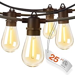 addlon 25FT LED Outdoor String Lights with Edison