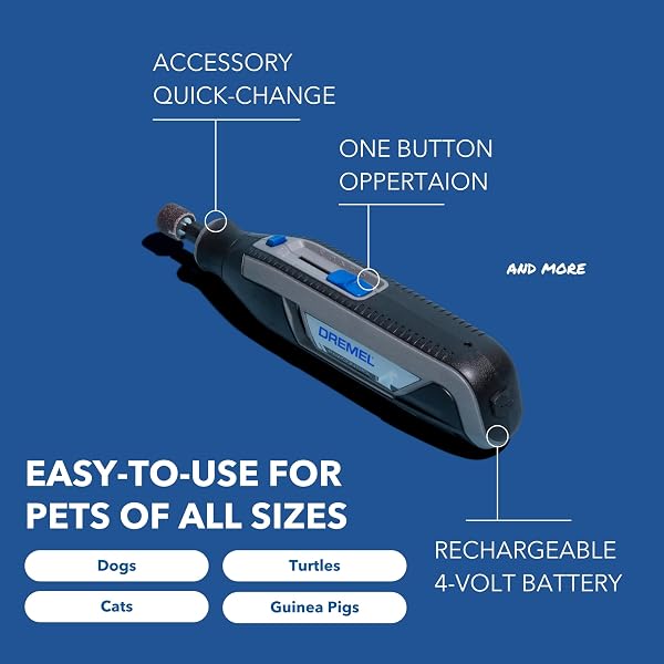 DREMEL PAWCONTROL 7760-PGK DOG NAIL GRINDER AND TRIMMER – CORDLESS & RECHARGEABLE PET GROOMING TOOL KIT – SAFE AND HUMANE FOR DOGS, CATS, AND SMALL ANIMALS