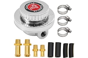 TEMSONE Adjustable Carb Fuel Pressure Regulator Kit Universal Manual 1-5 Psi Fuel Pump Pressure Regulator FPR for Carburetor Engine with 8mm 10mm adapters