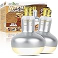 REPTI ZOO 2 Pack Heat Lamp 150W, Intense Basking Spot Simulated Natural Sunlight Heating Lamp Bulb, Heat Emitter UVA Heat Lamp Bulb for Reptile Chickens Pet Brooder