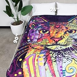 Dawhud Direct Colorful Cat Fleece Blanket for