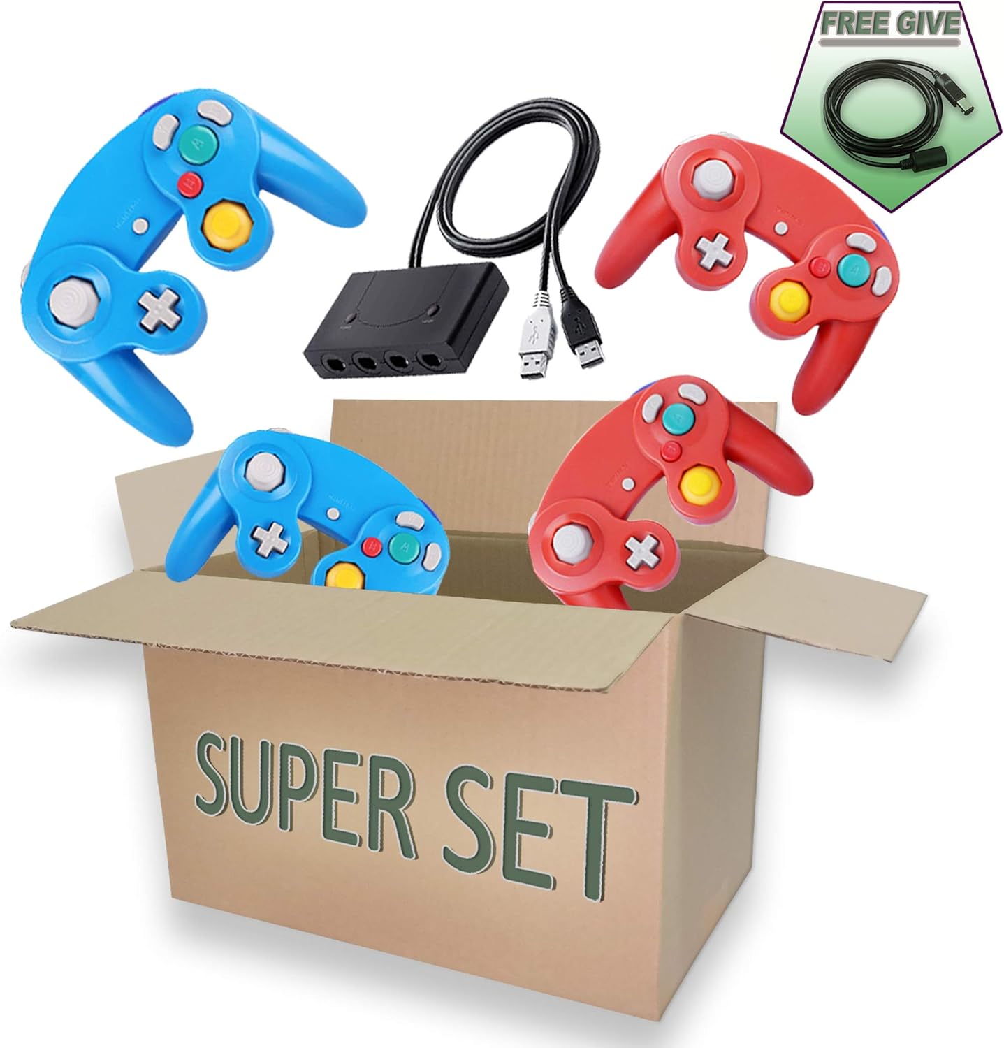 Gamecube Controller Series Accessories Bundle, Includes 4