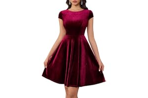 Dressystar 2025 Womens Christmas Party 1950s Retro Prom Dresses Ladies Cap Sleeve Midi Formal Cocktail Dress