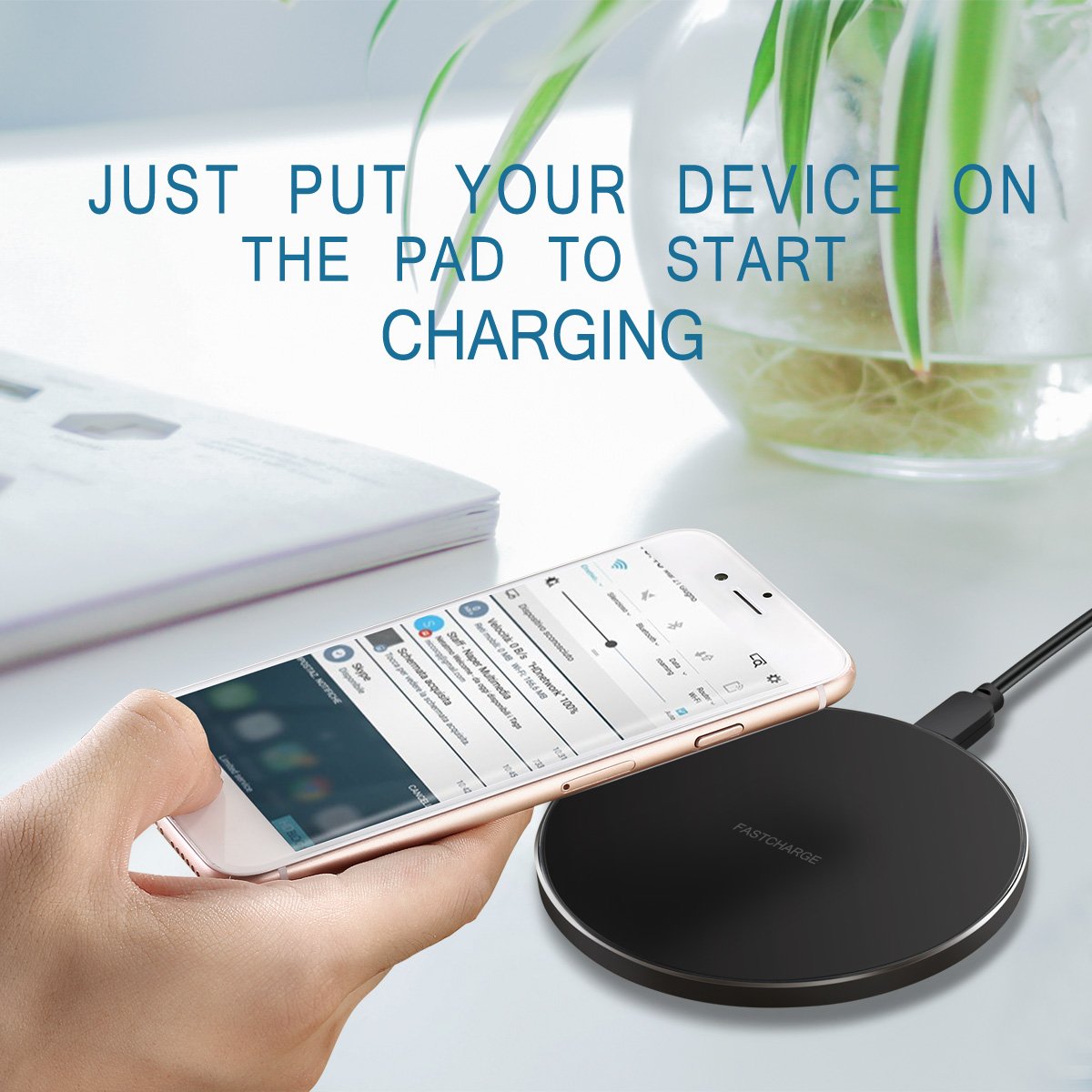 Fast Charger for Samsung Galaxy S8 edge - Wireless Charging Pad for Samsung Galaxy Note 8/S8/S8 Plus/S7/S7 Edge/S6/S6 Edge,Qi Standard Charger for iPhone X/iPhone 8/iPhone 8 Plus(Black)