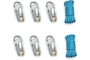 Rope Tie Down 6 Pack, Paracord Rope Tightener Cam Buckle for Boating Accessories, Outdoor, Camping
