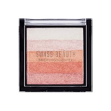 Swiss Beauty Brick Highlighter Palette, Face MakeUp, Multicolor-02, 7g