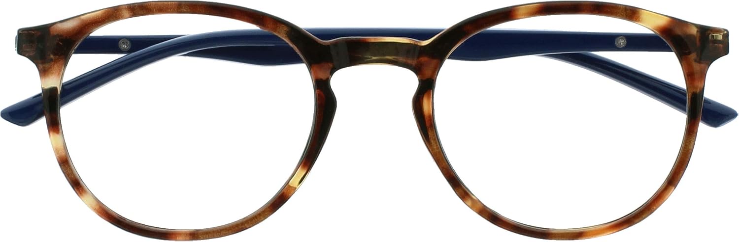 OPULIZE MET Blue Light Blocking Reading Glasses for Women Men Slim Round Frame with Scratch Resistant and Spring Hinges