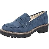 Womens Loafers Shoes Platform Chunky Penny Loafer Lug Sole Comfortable Slip On Work Office Business Casual Dress Shoes, US Size 5-11.5