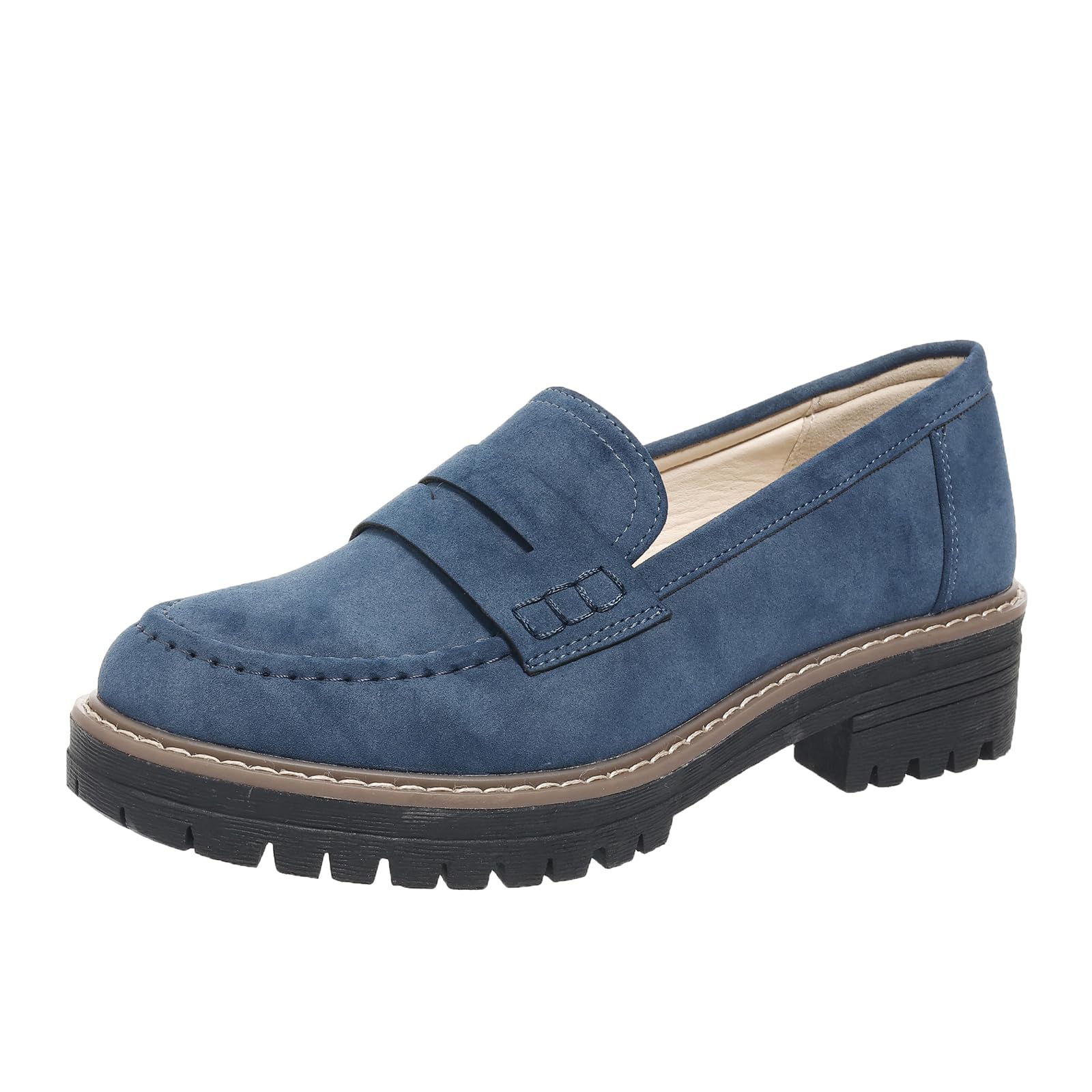 Womens Loafers Shoes Platform Chunky Penny Loafer