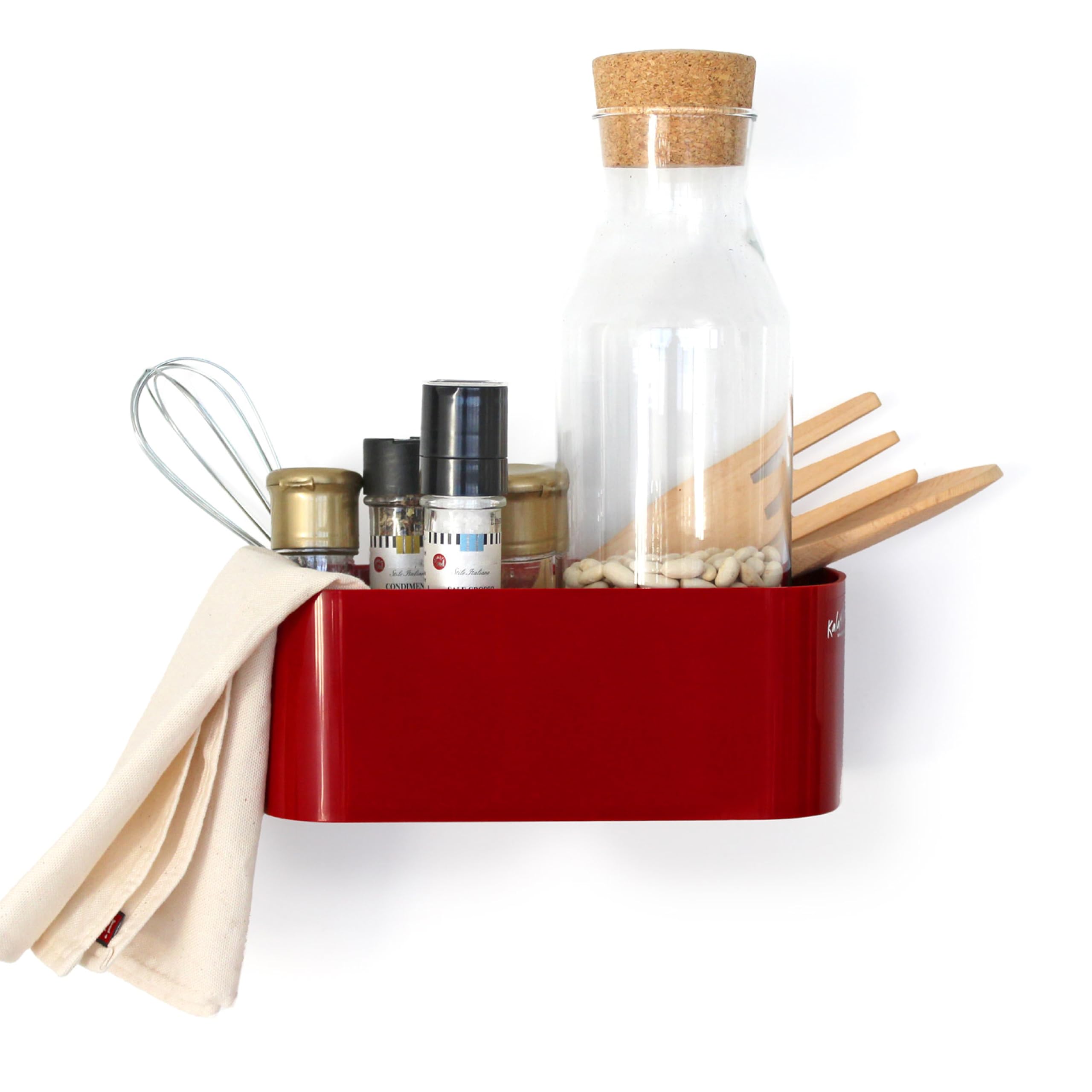 KalaMitica - Magnetic Tray - Red - Magnetic Storage Organizer, Marker Holder, Pot Holder with Strong Magnet for Magnetic Boards, Whiteboards, Fridge - 22.5 x 12 x 8.5 cm