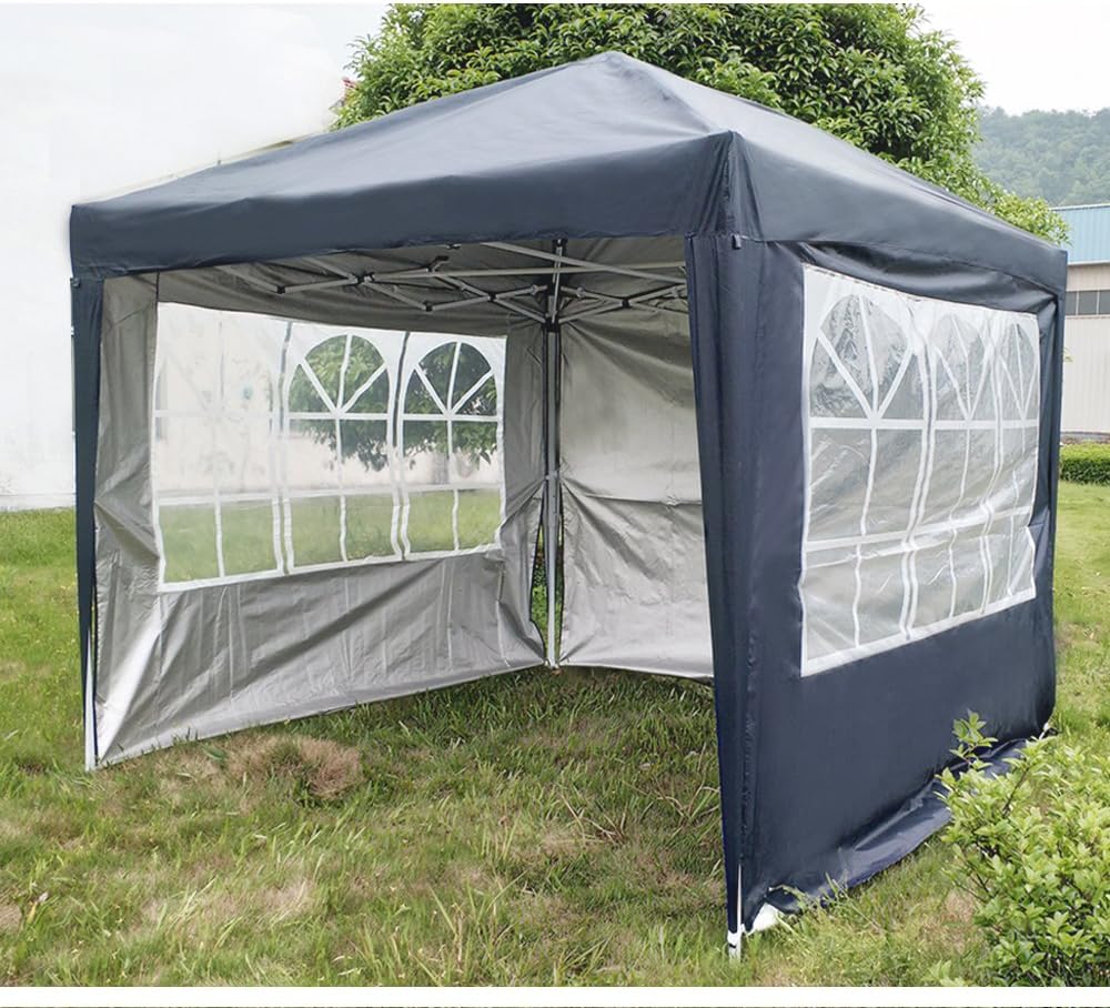 Tuff Concepts 3x3 Waterproof Outdoor PE Garden Gazebo Marquee Canopy Party Tent (Pop Up 2.5x2.5m, Blue)