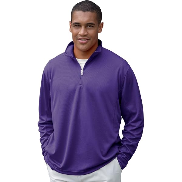 Vantage Apparel Men's Quarter Zip Pullover - Micro-Mesh Performance Shirt, Moisture Wicking, UV Protection - View #7