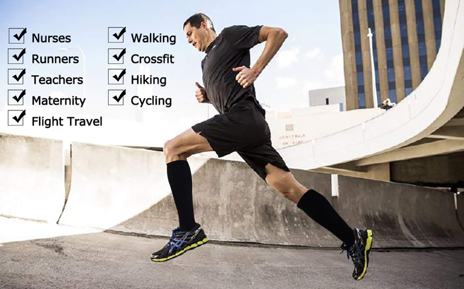 ODIJOO Compression Socks 20-30 mmHg for Women & Men(3 Pairs)-Best for Running, Athletic, Medical, Pregnancy and Travel