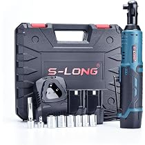 3/8" Electric Ratchet Wrench Kit - 80N.m Torque, 320RPM With 2 Batteries & Socket Set