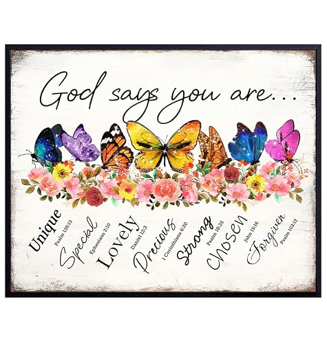 Christian Bible Verses Wall Art - God Says You Are Decor ...