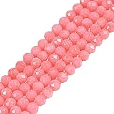 Dyed Pink Coral 4mm Faceted Round Beads Loose Beads 18 Inch for Jewelry Making Beads