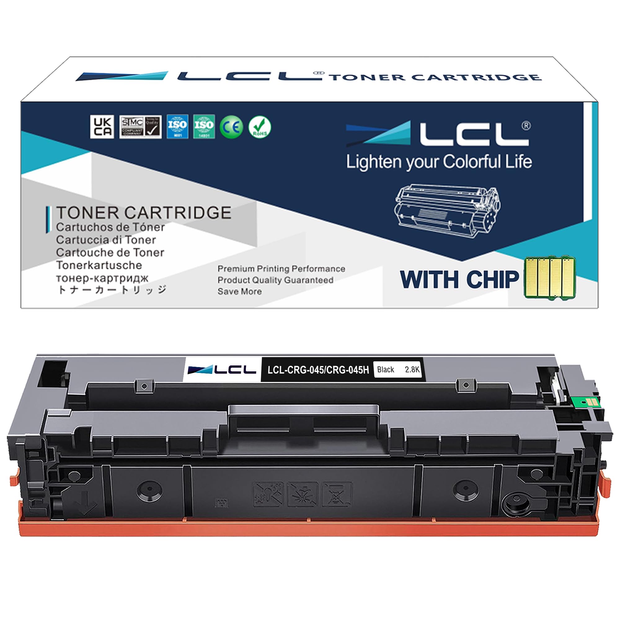 LCL Compatible Toner Cartridge 045H CRG-045H 1246C001 1246C002 (1 Black) Replacement for Canon i-SENSYS LBP611C LBP611CN LBP612C LBP613Cdw MF631Cn MF632Cdw MF633Cdw MF634Cdw MF635cx