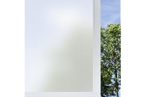 vivinin Frosted Glass Window Film,17.3x118.1 Inches Privacy Film Anti Uv, Frosted Window Privacy Film Non Adhesive, Window Film Privacy for Bathroom Home and Office