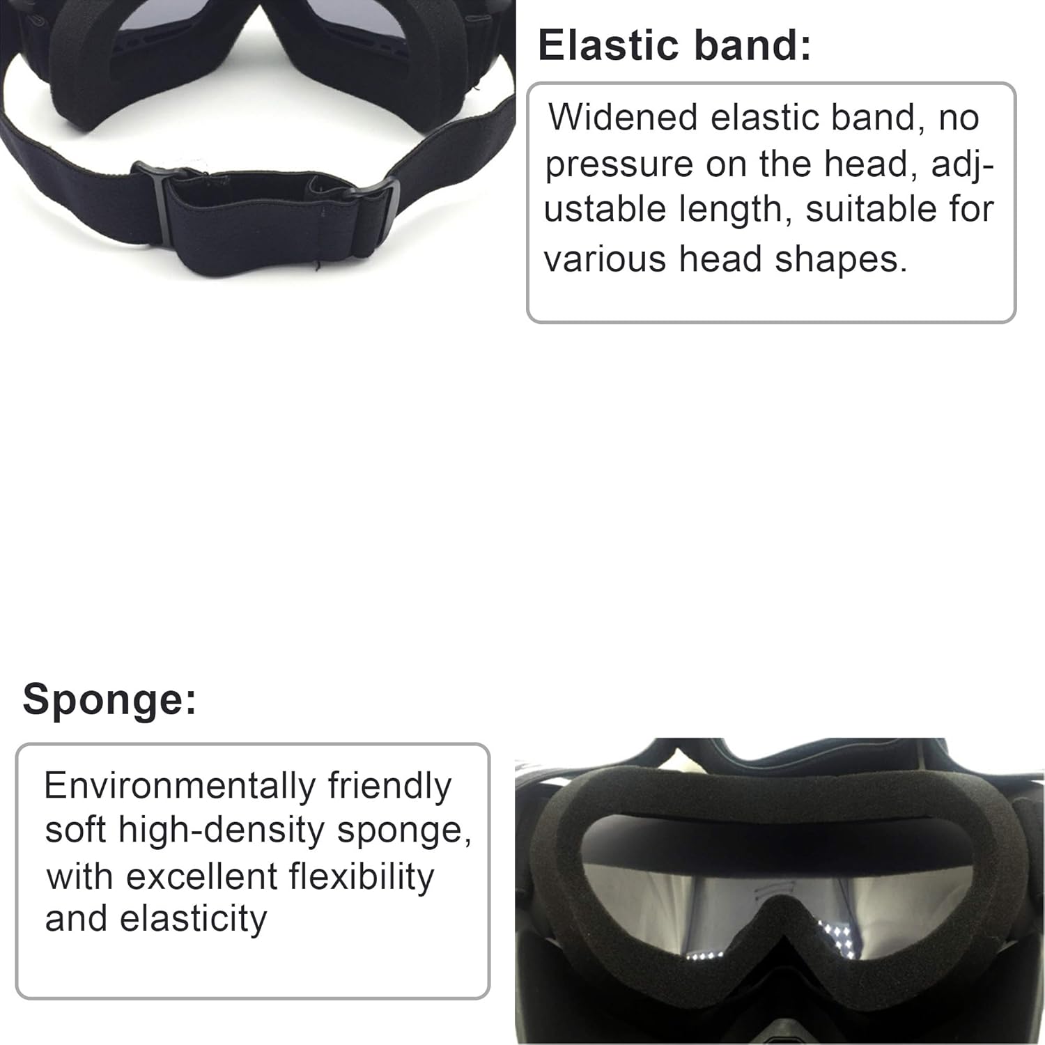 Anyoupin Motorcycle Goggles with Removable Mask Black Gray Lens : Clothing