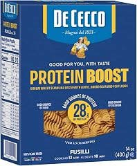 De Cecco Protein Boost Fusilli No. 34 Pasta, 14 Oz | High Protein Noodles, 28g Protein, Made with Durum Wheat, Lentils & Bean