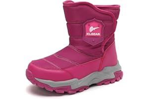 kulebear Boys Girls Wnter Snow Boots Warm Outdoor Hiking Shoes Waterproof Anti-slip Boots