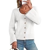 Saodimallsu Womens Bell Sleeve Cardigan Sweaters Button Down Long Sleeve Fall Trendy Sweaters 2025 U Neck Knit Outwear