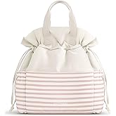 BAGSMART Lunch Bag Women Cute Lunch Box Drawstring Tote Cooler with Multi-Pockets Cinch Closure Insulated Tote for Work, Office, Outdoors