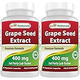 Best Naturals Grape Seed Extract 400 mg 60 Vcaps (60 Count (Pack of 2))
