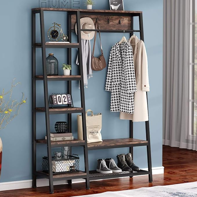 Tribesigns Perchero Banco de Zapatos Pasillo Entrada del árbol Estante