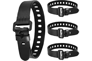 4pcs Utility Straps with Buckle, Rubber Reusable and Adjustable Industrial Gear Tightening Tension Straps for Trucks Cargo an