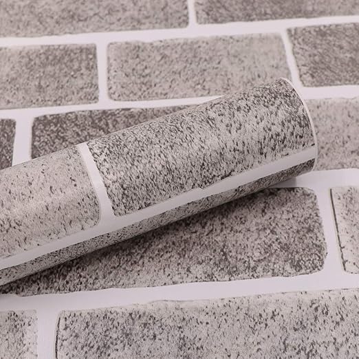 Amazon Com Practicalws Self Adhesive Wallpaper Grey Brick Blocks