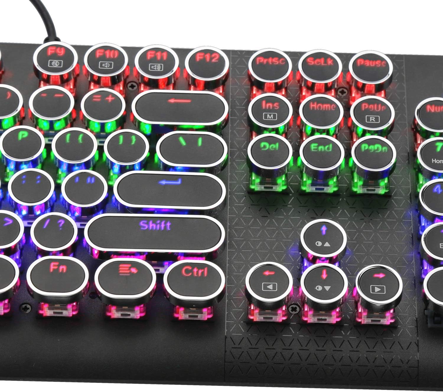 Retro Style Typewriter Keyboard, Round Keys Led Backlit Amazon.co.uk