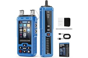 Network Cable Tester 8N1,Ethernet Cable Tester, RJ45 Wire Tracer & Cable Toner for CAT5 CAT6 CAT7 with PoE Tester, OPM, VFL, 