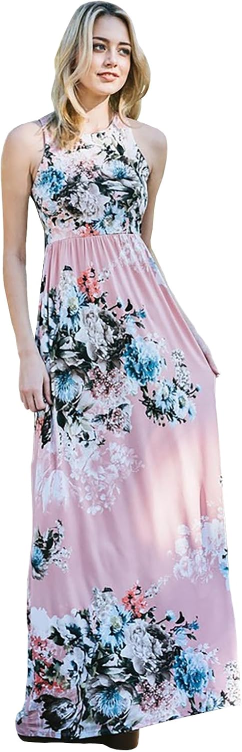 premier amour sleeveless floral maxi dress