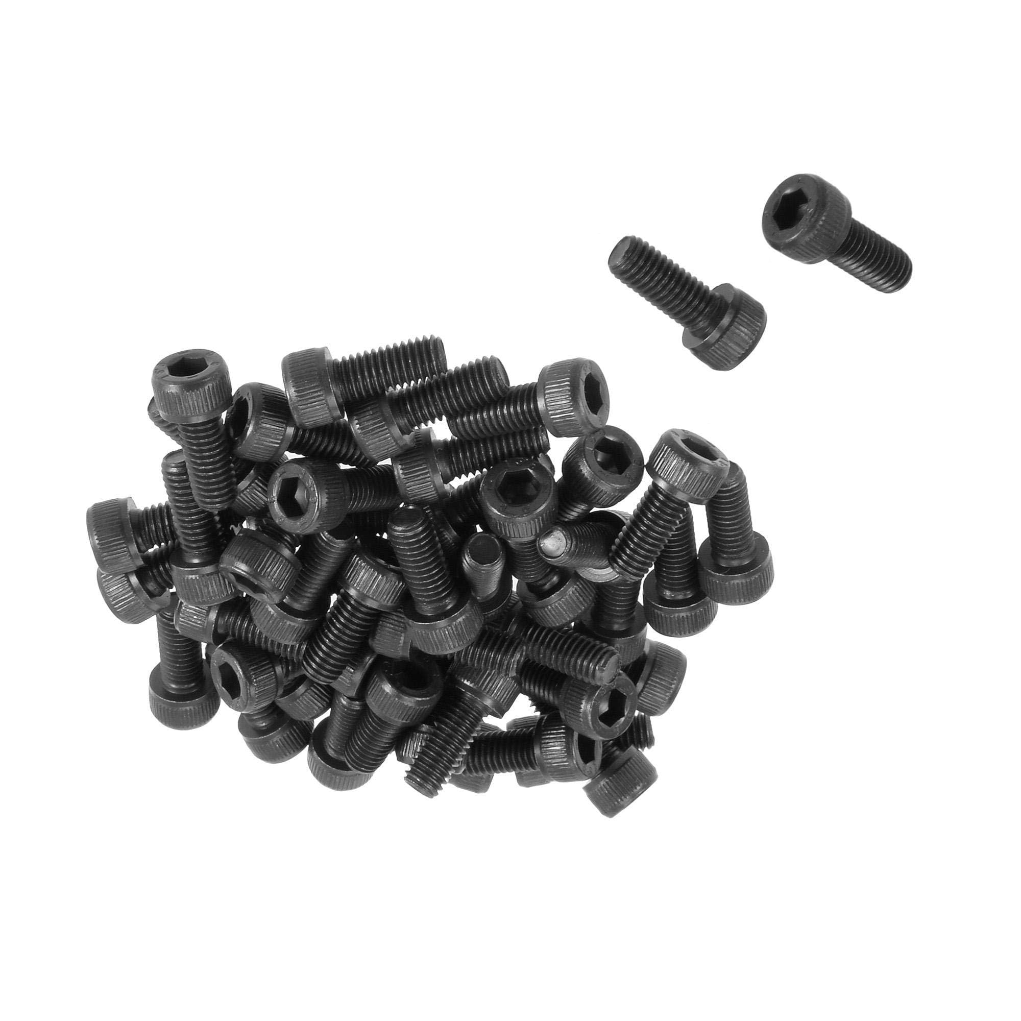 MACHSWON M5x12mm Hex Socket Head Cap Screws Bolts Full Thread 12.9 Grade Alloy Steel Black Oxide Finish Allen Socket Drive Machine Screws 50Pcs