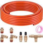 Taiidaues 25FT 1/4" DOT Air Bag Suspension Hose Kit with Brass DOT Fittings | PA12 Nylon Air Line Hose with DOT Brass Fittings Kit &amp; Schrader Valves for Air Spring Bag Suspension Systems