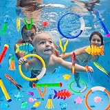 DTYDECLE 35pcs Diving Pool Toys Set Diving Rings Torpedoes Seaweed Gem view 6