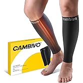 CAMBIVO Calf Compression Sleeve for Women & Men - 20-30mmHg Footless Compression Socks Support for Pain Relief, Varicose Vein