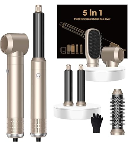Amazon.com : 5-in-1 Hair Styler Set – Hair Dryer Brush, Auto Wrap