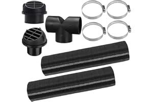 RAINYANUNITE Car Heater Duct Vent 75mm Diesel Heater Pipe Duct Parking Heater Pipe Ducting Warm Air Vent Outlet Kits Y/T Shaped Tee Hose Extendable Parking Vent Hose (T)